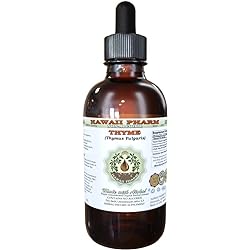 Thyme Alcohol-Free Liquid Extract, Organic Thyme Thymus Vulgaris Dried Leaf Glycerite Natural Herbal Supplement, Hawaii Pharm, USA 2 fl.oz
