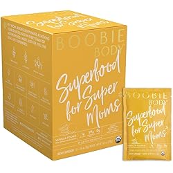 Boobie Body Superfood Protein Shake for Moms, Pregnancy Protein Powder, Lactation Support to Increase Milk Supply, Probiotics, Organic, Diary-Free, Gluten-Free, Vegan - Vanilla Cookie 1.05oz Single Serve Packet, Pack of 10