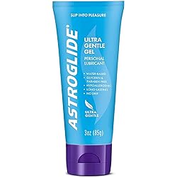 Astroglide Ultra Gentle Sex Lube Gel 3 oz. | Water Based Personal Lubricant for Men, Women, Couples | No Parabens or Glycerin and Hypoallergenic