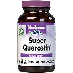 Bluebonnet BB-553 Nutrition Super Quercetin Vegetable Capsules, Vitamin C Formula, Best for Seasonal & Immune Support, Non GMO, Gluten Free, Soy Free, Milk Free, Kosher, White, 90 Count Pack of 1