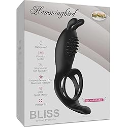 Hott Products Unlimited 71814: Bliss Humingbird Vibrating Cock Ring Blk