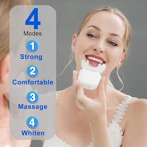 Ultrasonic Electric Toothbrush, U Shaped Automatic Toothbrush for Adults 360° Whole Mouth Toothbrush Whitening Wireless Charging IPX7 Waterproof