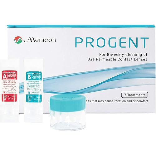 Menicon Progent 7-Treatments for Biweekly Cleaning of Gas Permeable Contact Lenses and Cerem Scleral Cup Large Contact Lens Remover Inserter Bundle
