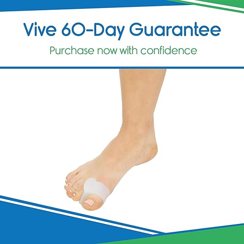 ViveSole Toe Spacers 4 Pack - Gel Toe Ring Separator - Silicone Spreader Band - Corrector For Hammer Toe, Mallet Bunion Pain Relief, Overlapping Crooked Toes, Yoga, Plantar Fasciitis Orthotic