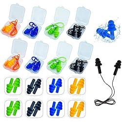 Ear Plugs for Sleeping,16 Pairs Noise Canceling Ear Plugs Soft Reusable Silicone Earplugs Waterproof Noise Reduction Earplugs for Concert,Swimming,Study,Loud Noise,Snoring