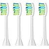 Samseel White Electric Toothbrush Brush Heads x 4 for SAMSEEL Electric Toothbrush Model : 01PT-B1, 01PT-W1, 02PT-W1, 01PT-P1