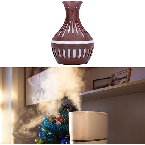 Mini Aroma Diffuser, Night Light Quiet Wood Grain Humidifier Help Sleep for Office for Room
