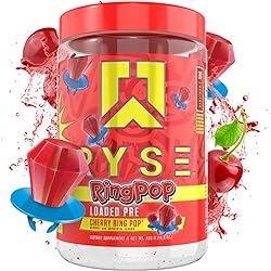 Ryse Core Series Loaded Pre | Pump, Energy, Strength | L-Citrulline, Beta Alanine, L-Theanine, Caffeine, Thinkamine | 30 Servings Cherry Ring Pop®