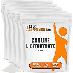 BulkSupplements.com Choline L-Bitartrate Powder - Choline Powder - Cognitive Support Supplements - Choline Supplements - Liver Focus Supplement - Choline Bitartrate Powder 5 Kilograms - 11 lbs