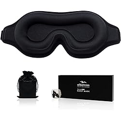 Sleep Mask for Men Women, Upgraded 3D Contoured Cup Eye mask Blindfold, Block Out Light, Eye mask with Adjustable Strap, Breathable & Soft for Sleeping, Yoga, Traveling Black