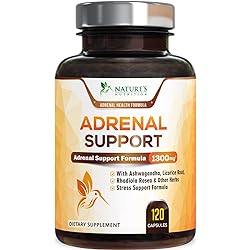 Adrenal Support Supplement 1300mg - Extra Strength Adrenal Support and Daily Energy Support - Ashwagandha, Licorice Root, Rhodiola Rosea and Other Herbs, Non-GMO, for Women and Men - 120 Capsules