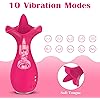 Clitoral Vibrator with 10 Vibration Modes, Adorime Rechargeable Rose Flower Tongue Vibrator Massager for Women Pleasure, Adult Sex Toys for Women