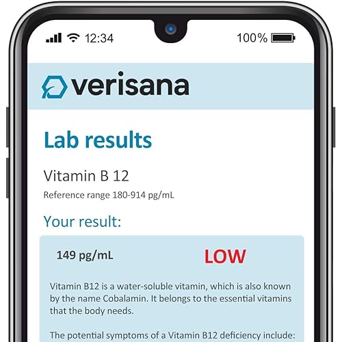 Vitamin B12 Test – Determine Your Holotranscobalamin Value Easily & Conveniently from Home –Analysis by CLIA-Certified Lab – Verisana