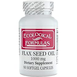 Ecological Formulas Organic Flax Seed Oil 1000 Mg, White, 90 Count