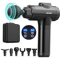 LINGTENG Massage Gun Deep Tissue, Portable Percussion Muscle Massage Gun with 20 Speeds and Type-c Cable, Lower Back Massager for Lower Back Pain Relief, Birthday Gifts for Dad and Mom, Black