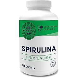 Vimergy Natural Spirulina Capsules – Super Greens Supplement – Nutrient Dense Blue-Green Algae Superfood Capsules - USA Grown, Non-GMO, Soy-Free, Gluten-Free, Kosher, Vegan & Paleo Friendly 180 ct