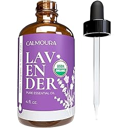 Organic Lavender Essential Oil 4 oz — Pure Organic Lavender Oil for Diffuser, Aromatherapy, Skin & Hair Care, Massage Therapy, Relaxation, Soap Making and Chakra Balancing