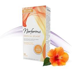 Norforms Feminine Deodorant Suppositories | Long Lasting Odor Control | Tropical Splash | 12 Count | Pack of 3