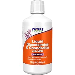 NOW Supplements, Glucosamine & Chondroitin with MSM, Liquid, Joint Health, Mobility and Comfort, 32-Ounce