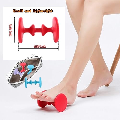 Manual Foot Roller Massager for Relieve Plantar Fasciitis, Stress, Heel, Arch Pain by Shiatsu Acupressure Relaxation Therapy Blue