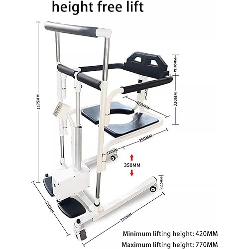 RASHIV Multifunctional Electric Lift, Electric Patient Lift Transfer Chair, Home Lift Care Aid for The Elderly, 180° Opening and Closing, Load-Bearing 135kg