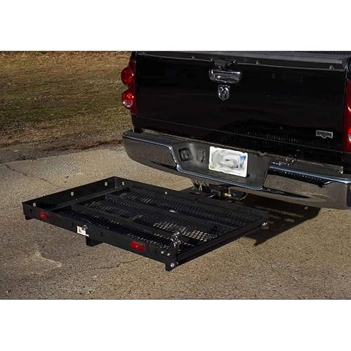Titan Ramps Hitch Mounted Wheelchair Mobility Rack Ramp, Rated 400 LB, Folding Scooter and Wheelchair Carrier