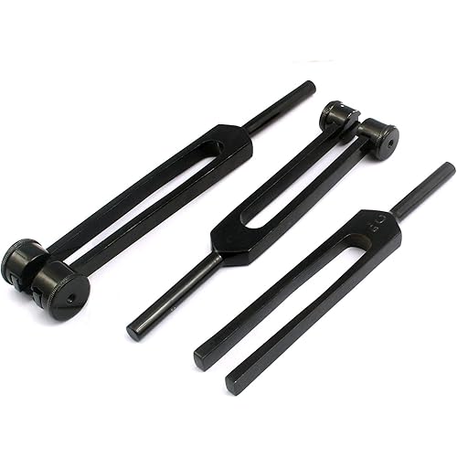 Limited Edition - Tactical Black - Set of 3 PCS Aluminum Sensory Tuning Forks C 128 256 512 by G.S Online Store