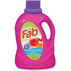 Fab FABBB35 Scented Laundry Detergent, Wildflower Medley, 60 oz Bottle, 6Carton