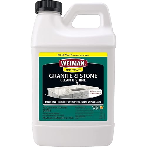 Weiman Disinfecting Granite Daily Clean & Shine Refill, 64 Oz - Safely Clean Disinfect and Shine Granite Marble Soapstone Quartz Quartzite Slate Limestone Corian Laminate Tile Countertop