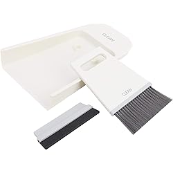 Desktop Cleaning Tools, Table Cleaning Broom Broom Dustpan Set, High Hardness High Elasticity for Home OfficeOff-white