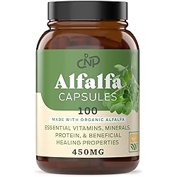Pure Alfalfa Leaf Medicago Sativa - 100 Capsules - 630mg of Pure Dried Organic Alfalfa Leaf Powder in Veggie Capsules