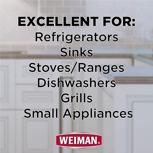 Weiman Stainless Steel Cleaner and Polish - 12 Ounce 2 Pack - Removes Fingerprints, Residue, Water Marks and Grease from Appliances - Refrigerators Dishwashers Ovens Grills - 24 Ounce Total