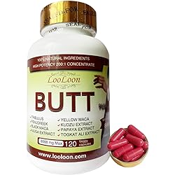 LooLoon 120 Butt Enhancement Pills for Larger Butt Made of Natural Ingredients: 8888mg Per Serving of Butt Enhancement Pills for Women That Work Fast