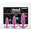 Doc Johnson Mood - Naughty 1 Trainer Set - Small, Medium, Large - Silicone Butt Plugs with Tapered Base for Comfort Between The Cheeks - Pink