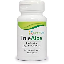 NatureCity True-Aloe 40,000mg Gel Equivalent Per Capsule 400 mg,120 Capsules