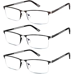 Reading Glasses for Men, 1.5 Blue Light Blocking Reading Glasses Metal Readers