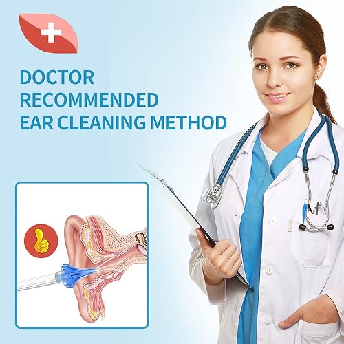 Ear Wax Removal Tool Kit with Earmuff, OOCOME Ear Cleaning Kit for Adults & Kids Ear Irrigation System Safe & Effective Ear Cleaner for Unblocking Ears 300ML