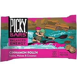 Picky Bars Real Food Energy Bars, Plant Based Protein, All-Natural, Gluten Free, Non-GMO, Non-Dairy, Cinnamon Roll'n, Pack of 10