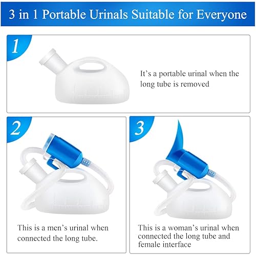Portable Urinals for Women, OOCOME Female Urinal Spill Proof Reusable Urine Bottles Potty Pee Bottle 2000ml for Adults Elderly Car Travel Camping