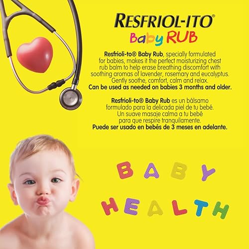 Resfriolito Baby Rub, Soothing Ointment for Babies - Chest Rub 1.76 Oz