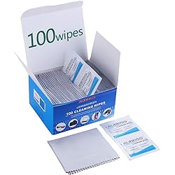 Pre-Moistened Lens Wipes ALIBEISS Screen Wipes for Glasses, Camera,Tablets, Smartphone, Screens and Other Delicate Surfaces,Pack of 100
