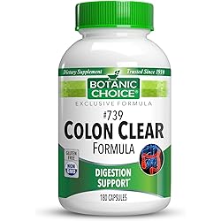 Botanic Choice - No. 739 Colon Clear Formula, Superior Colon Cleanse and Intestinal Cleanse to Support Regular Bowel Movements, 180 Capsules