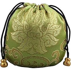 Colorido Chinese Traditional Good Lucky Gift Bag Cloud Pattern Gift Pouch Storage Jewelry Bag Light Green
