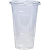 50 Count] 24 oz. Plastic Cups With Flat Lids