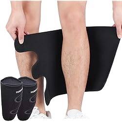 Hobrave Calf Brace Shin 2 Pack Splint Compression Wrap Sleeve for Torn Calf Muscle Pain Relief Strain Sprain Injury Adjustable Leg Support Men and Women