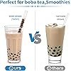 RENYIH 10 Pcs Reusable Glass Boba Straws,9''x14 mm Wide Glass Drinking Straws Jumbo Smoothie Straws for Bubble Tea,Milkshakes,Set of 5 Straight and 5 Bent with 2 Cleaning Brushes -Dishwasher Safe
