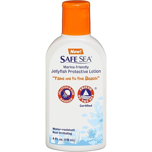 Safe Sea Anti Jellyfish Lotion, Non Toxic Waterproof Protects Against Sea Lice, Fire Coral & Jelly Stings 2 pack no SPF