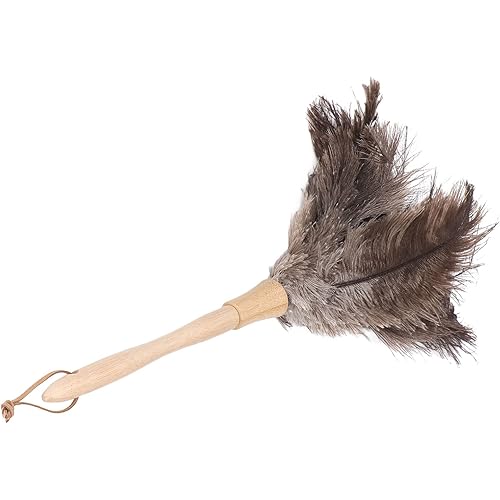 Reusable Feather Duster, Soft Reusable Easy to Use Feather Duster Light Weight Beech Ostrich Hair for Office for Home for Car