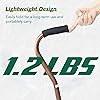 Ruedamann 28" to 36.8" Quad Cane, 250 lbs Capacity,Adjustable Lightweight Walking Stick with 4-Pronged Base for Men & Women, Soft Foam Offset Grip Handle, Stability & Mobility Aid for Seniors, Brown