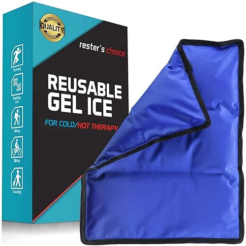 Rester's Choice Ice Pack for Injuries Reusable - Standard Large: 11x14.5" for Hip, Shoulder, Knee, Back - Hot & Cold Compress for Swelling, Bruises, Surgery - Heat & Cold Therapy